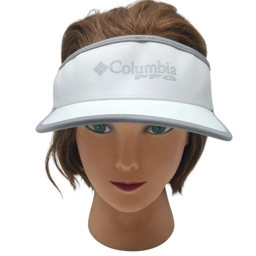 Columbia PFG Flexfit 110 Visor White Grey Performance Fishing Gear Hat